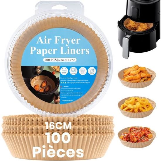 200 Feuilles De Papier Cuisson Pour Friteuse Sans Huile – Carré 25 Cm, Antiadhésif, Pour Air Fryer, Four Et Micro-ondes