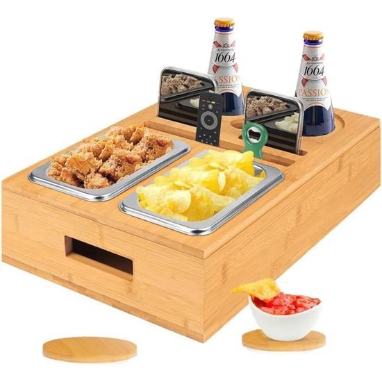 kukmakri Lot de 3 plateaux de service en bambou de 40,6 x 29,6 cm avec poignées, plateaux en bambou pour servir des aliments, parfaits pour le dîner, le thé, le bar, le
