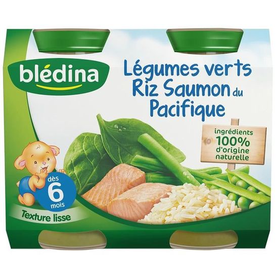 Bledina Pots Legumes Verts Riz Saumon Du Pacifique Des 6 Mois 2x0g Lot De 6 Achat Vente Legumes Cuisines Bledina Pots Legumes Verts Riz Saumon Du Pacifique Des 6