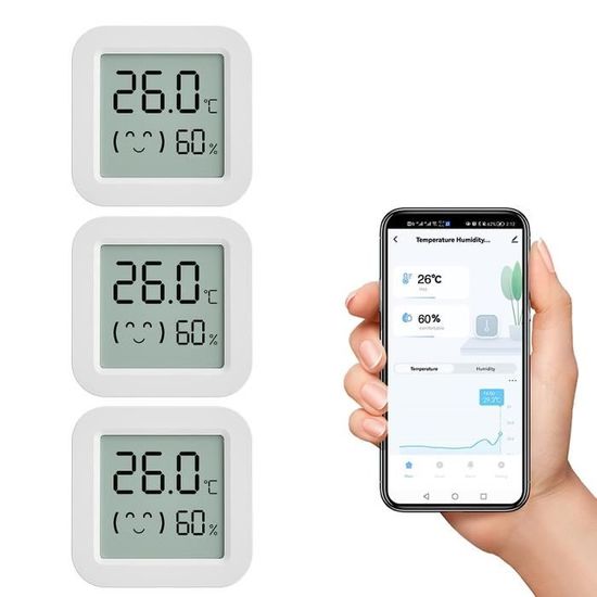 Thermomètre Hygromètre WiFi Avec Hub - Capteur Intérieur/Extérieur IP65 Alarme Smart