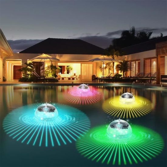 IXYHKB Lot De 2 Lampes Piscine Solaire Boule Lumineuse 11 Cm - Flottante, Couleurs Changeantes, IP68 Étanche, Décoration Jardin Étang Piscine Extérieur