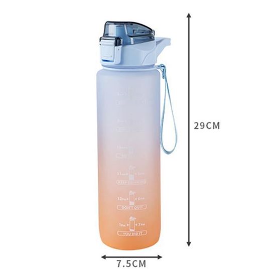 Bouteille D’eau En Acier Inoxydable 1000 Ml – Anti-fuite, Paroi Simple, Avec Cordon – Pour Sport, Bureau, école