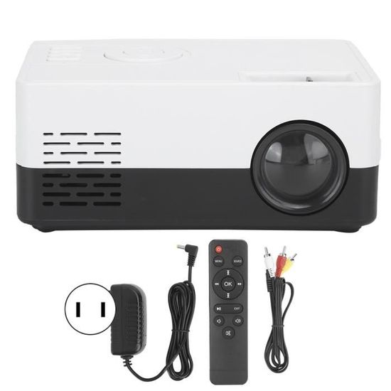 Dilwe Cinéma maison intelligent Blanc noir 100‑240V intelligent de cinéma maison de mini projecteur portatif de la pleine haute