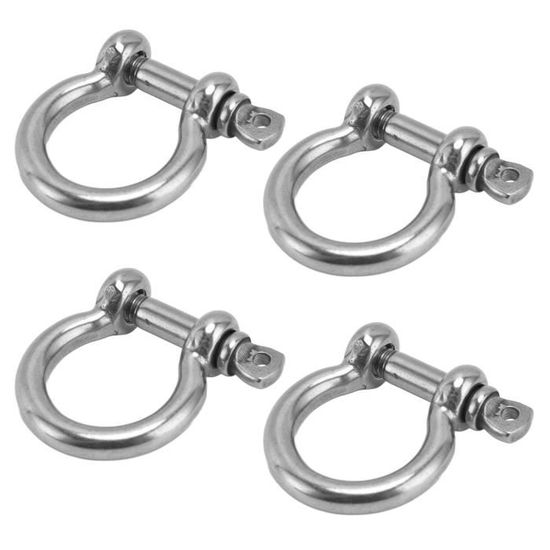 Manille En D En Acier Inoxydable 304 - Lot De 6 Pièces M8 - Pour Accrochage, Amarrage, Bricolage