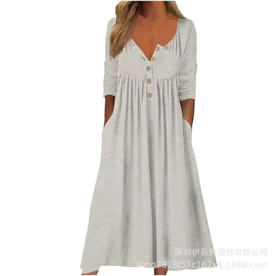 Robe Droite Rayée Bleue À Manches Bouffantes | Robes | PLT FR