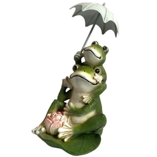 Statuette Grenouille En Brocoli Avec Parapluie - Décoration Originale En Résine - Pour Jardin, Salon, Bureau - 3