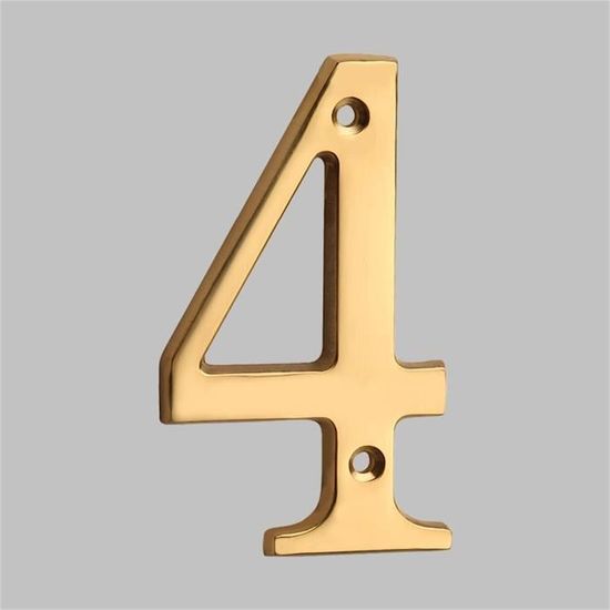 QCAA Numéro de maison traditionnel en laiton forgé 3, 10,2 cm, laiton