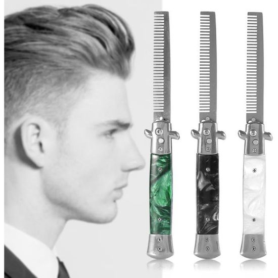 Peigne Métal AhfuLife - Taille Carte De Crédit - Pour Barbe Et Cheveux - EDC Portable - Neuf
