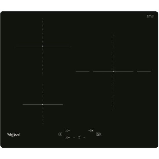 Whirlpool WSQ1160NE table de cuisson induction - 3 foyers - 7200W - L 5,4 cm x P51 cm - verre - noire