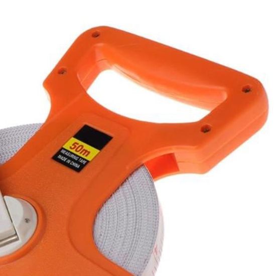 Mètre Ruban 50m En Fibre De Verre - Manivelle Pliable, Boîtier ABS Antichoc - Professionnel