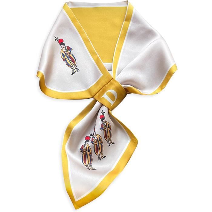 Foulard En Soie Vintage Krizia – Motif Floral, Couleurs Vert Bleu Violet-rose Crème, Femme