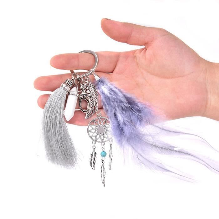 Bijou De Bras Plume Et Dentelle – Style Attrape-rêve – Création Artisanale Femme – Violet