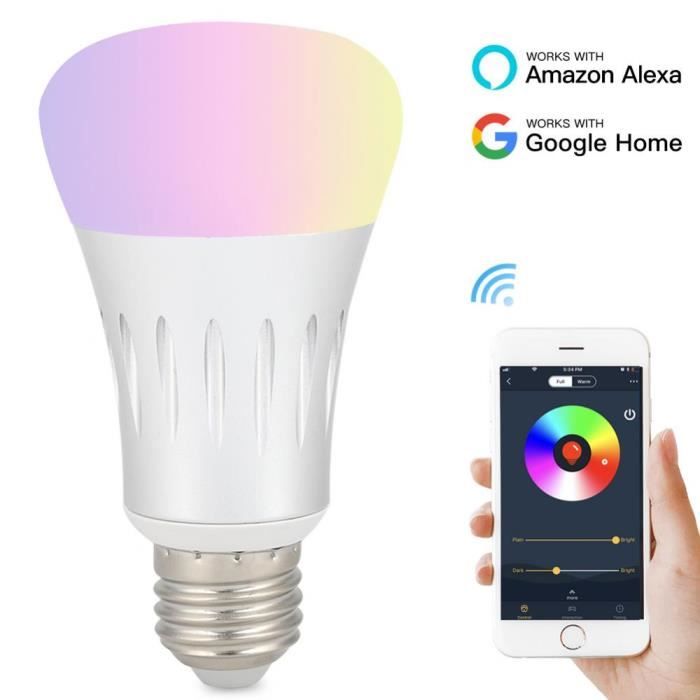 E27 RGB Ampoule Intelligente LED WiFi Connectée Remote Control Ampoule Dimmable Lampe D'économie D'énergie Lumiere Colorée