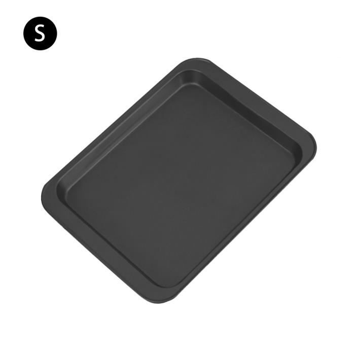 moule à pâtisserie pain gâteau four plateau bricolage métallique antiadhésif rectangulaire 24*18CM Noir
