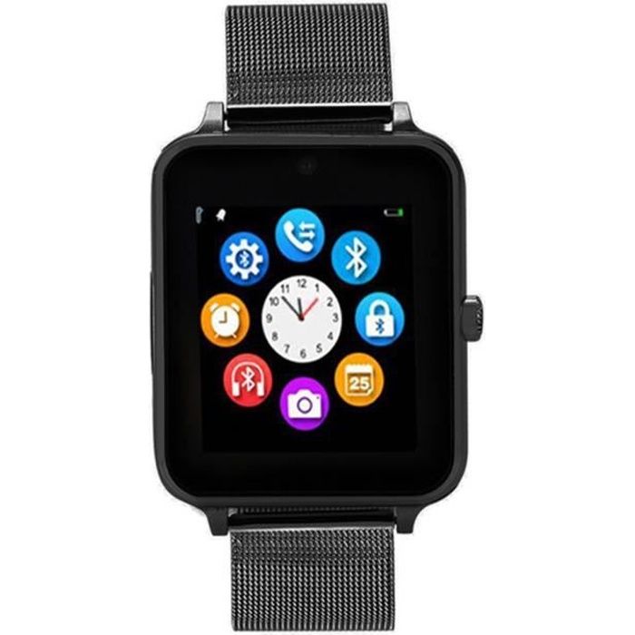 Montre Connectée Montre intelligente Bluetooth Soutien Carte call Caméra Sommeil Calories pour Enfant/Adult,Noir