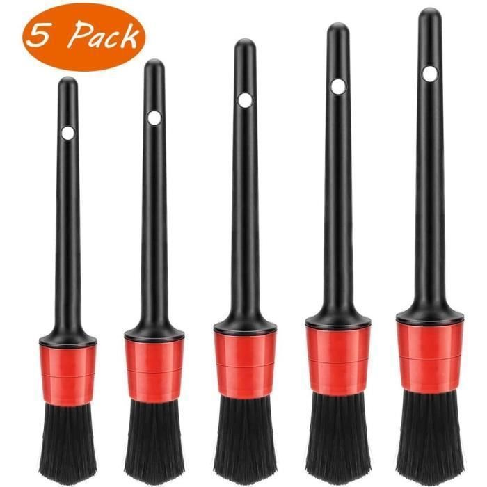 Brosse Nettoyage Voiture, 5 Pcs Jeu de Pinceaux à Détails Automatiques, pour Le Nettoyage intérieur d'automobile, Tableau de Bord, B