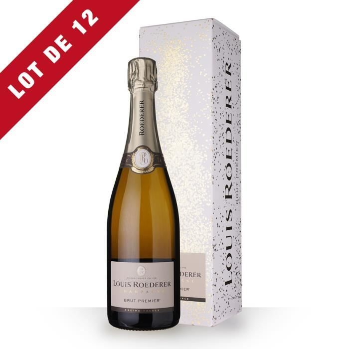 12X Louis Roederer 1er Brut 75cl - Etui - Champagne