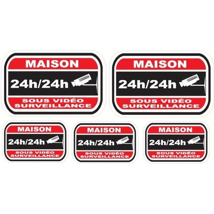 Lot de stickers vidéosurveillance -Maison