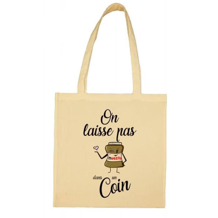 Tote bag On laisse pas Nutella dans un Coin - CDA106576-1148