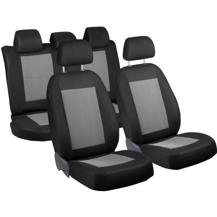HOUSSES DE SIEGE POUR TOYOTA YARIS - Ensemble De Housses - Premium Noir Blanc Traits