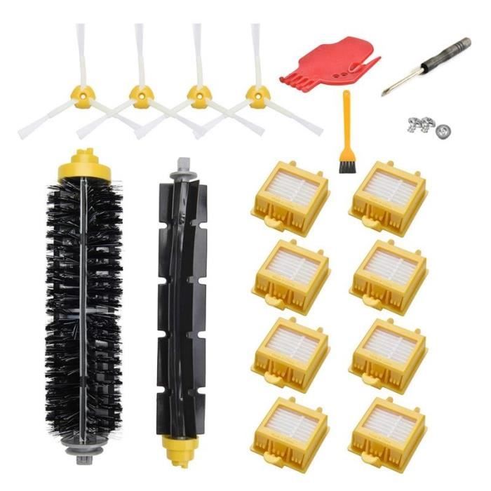 R5756 Accessoires de remplacement Kit Pour Irobot Roomba 700 Série 790 780 770 760 Aspirateur, 8 Filtres 4 Brosses Latérales, 1 Pa