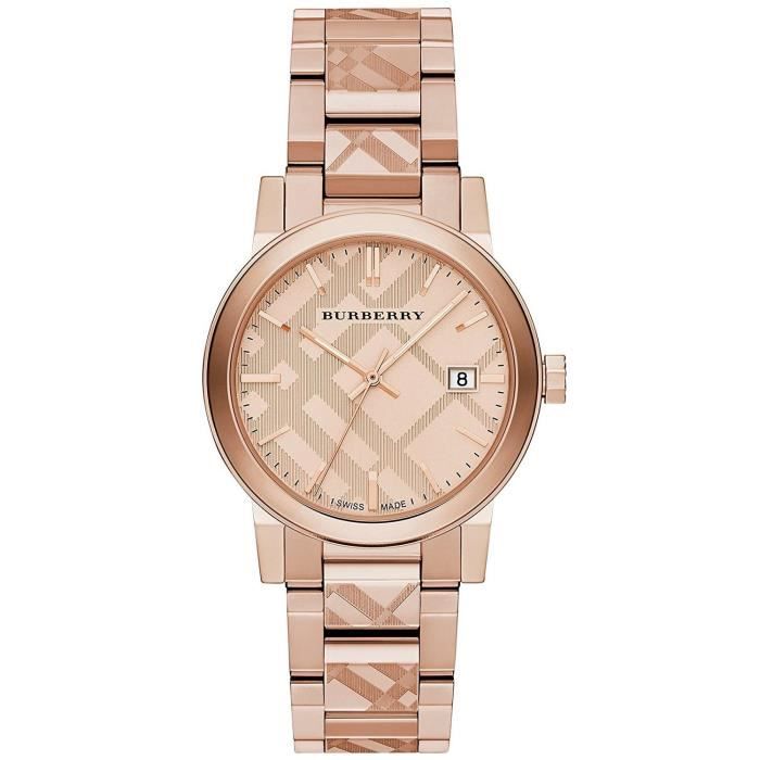 BURBERRY FEMME 38MM BRACELET et BOITIER ACIER INOXYDABLE QUARTZ MONTRE BU9039