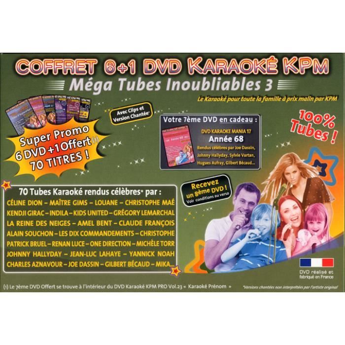 Coffret 6 DVD +1 Karaoké KPM -Mega Tubes Inoubliables 3b-