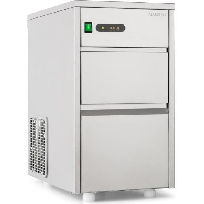Klarstein Machine à glaçons industrielle et silencieuse de 240W avec rendement pro de 20kg/jour (réservoir 5kg, chassis en acier)