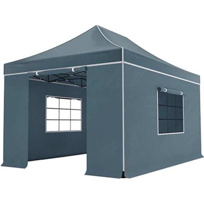 Tonnelle de jardin Easy Up pliable Luxe 3x4,5m Gris