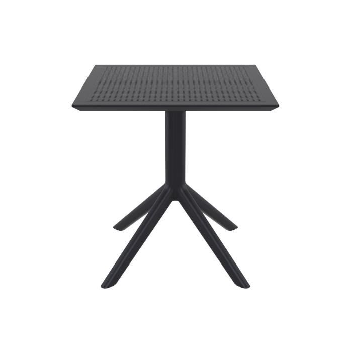 Miliboo - Table à manger carrée design noire intérieur / extérieur OSKOL