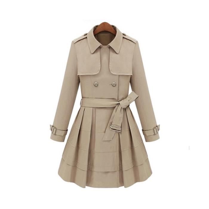Trench-coat coupe patineuse beige S