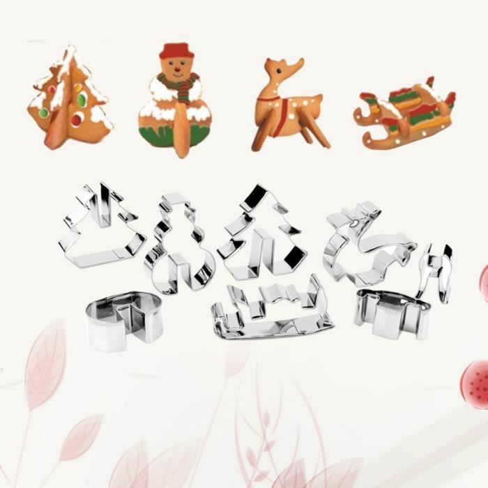 8pcs / set 3d scénario de noël fondant emporte-pièces en acier inoxydable biscuit cuisson moules de DECOUPOIR - EMPORTE-PIECE