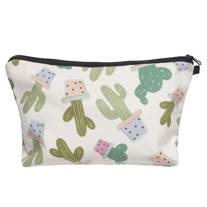 Trousse de Toilette Femmes,Cactus Trousse Maquillage Voyage Cosmétique Sac Grande Capacité Organisateur Voyage Sac