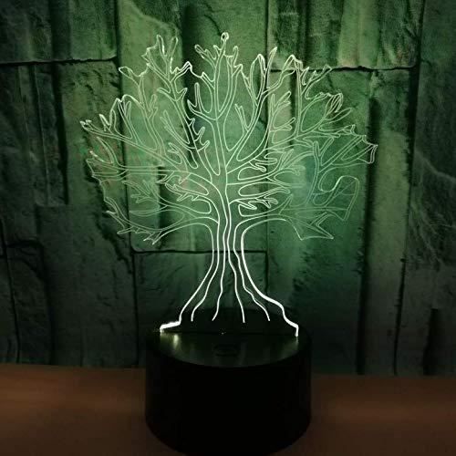 Hmnzxy Nouveau Grand Arbre 3D Lumière Touche Colorée Led Lumière Visuelle Cadeau Décoration Atmosphère 3D Petite Lampe D