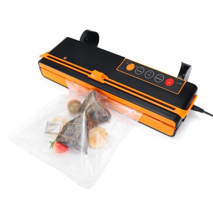 TEMPSA Scelleuse Sous Vide Automatique Sec & Humide 150W 32cm - Machine d'emballage Sac Plastique à Nourriture Fruit Noir & Orange