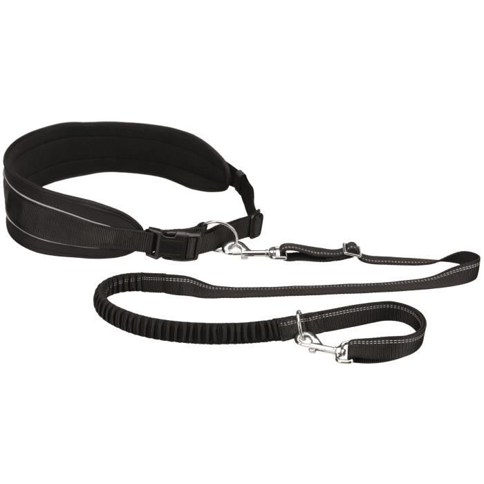 TRIXIE Ceinture ventrale avec laisse 90-135 - 9 cm - Noir - Pour chien