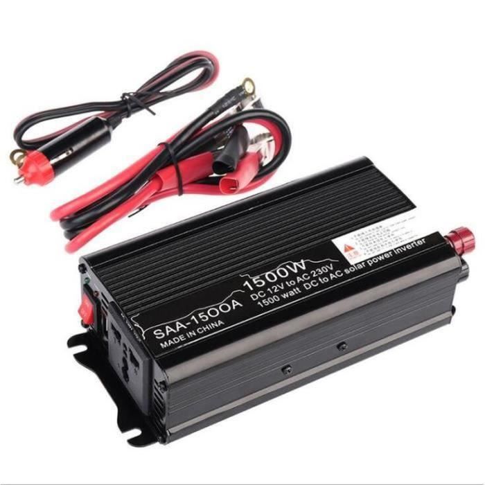 BH26856-STOEX Convertisseur Transformateur 12V En 220V + Port USB 1500W Camping Bivouac Sortie Noir
