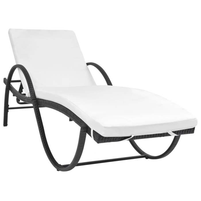 Helloshop26 Transat Chaise Longue Résine Tressée - vue 2