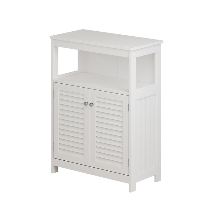 Meuble salle de bain Riad 60x80cm avec portes et compartiment ouvert Blanc Vicco 40444