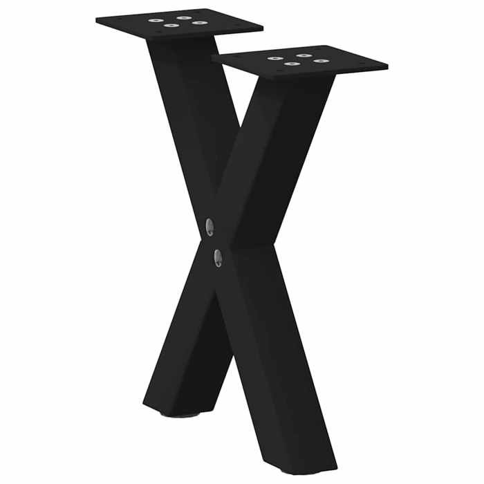 vidaXL Pieds de table basse en forme de X 2 pièces noir 40 x (30-31) cm acier 4012872