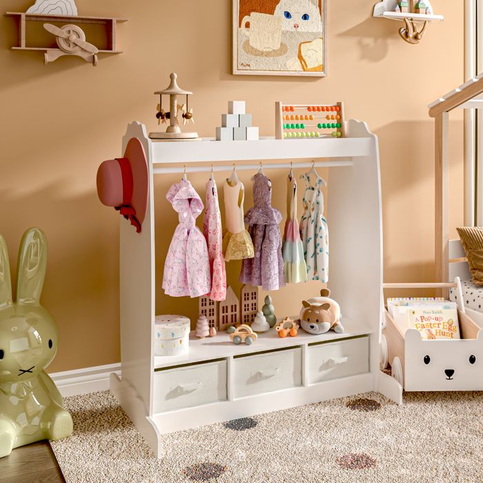 Penderie pour enfants Moskenes 107 x 95 x 61 cm blanc