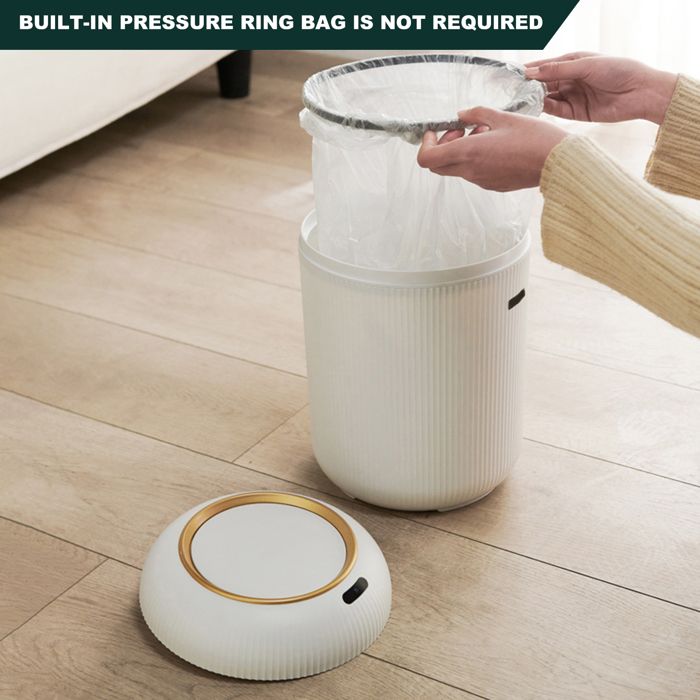 Poubelle de Cuisine 30 L avec Seau Intérieur - Détection automatique - Blanc Nuage