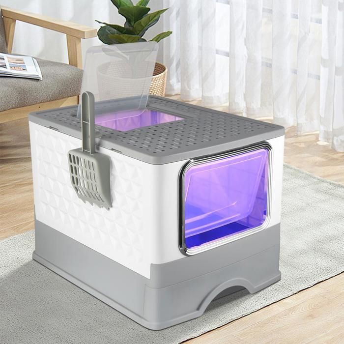 Meilleurs prix pour YIPEEMA. BAC À LITIÈRE POUR CHAT STÉRILISÉ AUX ULTRAVIOLETS, 52*39*39CM, GRIS.