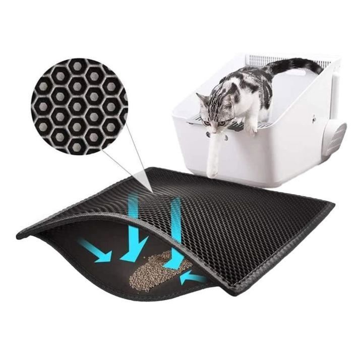 Meilleurs prix pour Tapis De Litière Pour Chat - Trappeur De Litière - Conception En Nid DAbeille À Double Couche - 305*305 cm