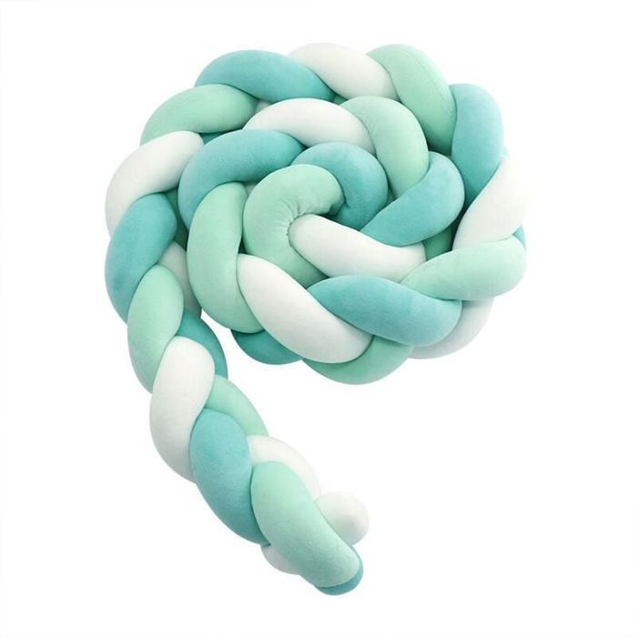 Tour de lit bébé 3 tissages serpent tressé pare-choc velours protection lit nouveau-né - 3m