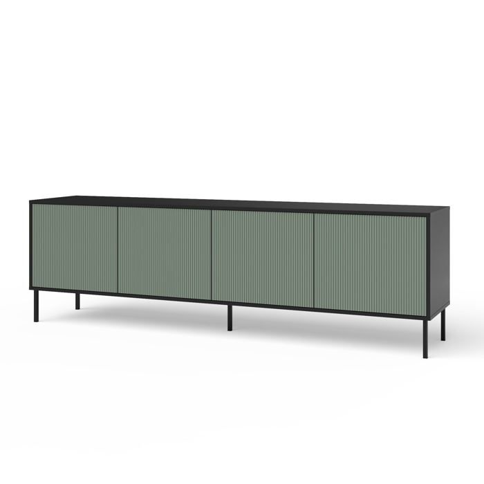 Buffet 4 portes BUDAPEST-S noir/vert sauge Buffet 4 portes BUDAPEST-S noir/vert sauge