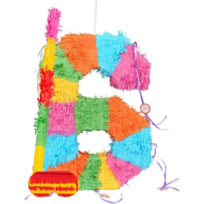 Piñata Bonhomme De Neige Avec Bâton Et Masque - 47cm Pour Fêtes Et Anniversaires