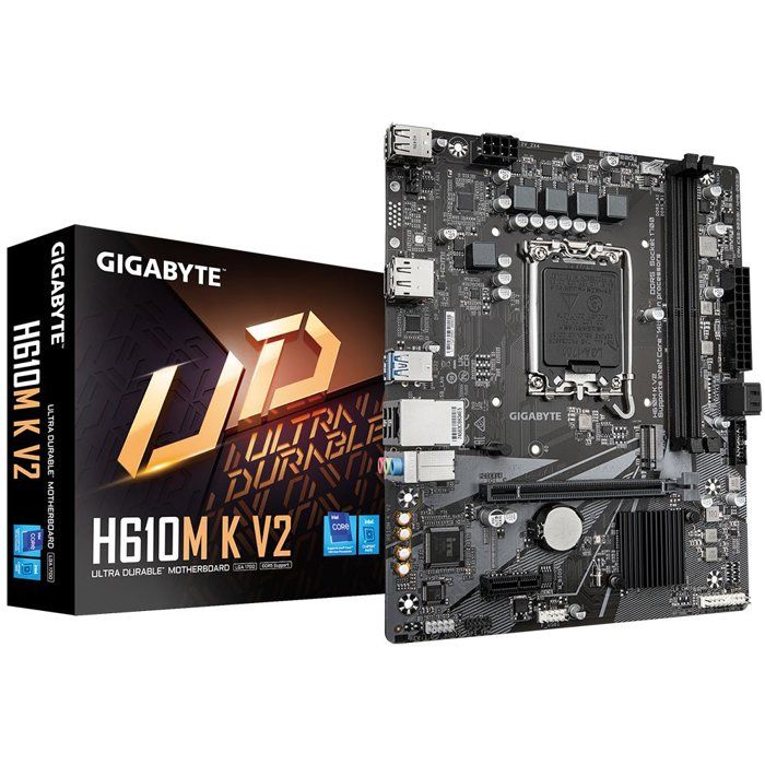 GIGABYTE H610M K V2 Carte mère Processeurs Intel Core 14? génération jusqu'à 5600 MHz DDR5 1xPCIe 3.0 .2 LAN 1GbE USB 3.2 Gen 1 Neuf - vue 5