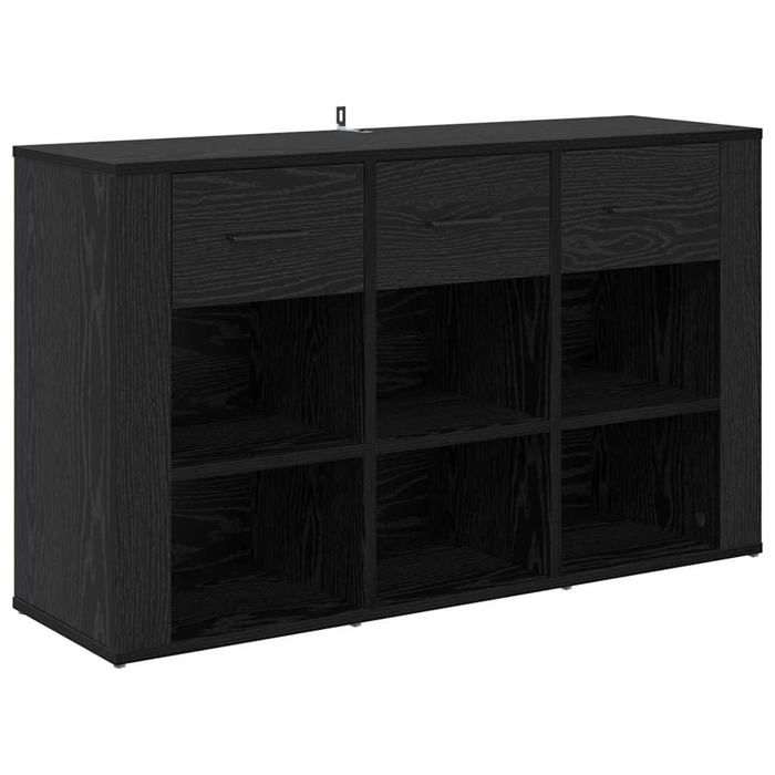 Buffet en bois dingénierie - vidaXL - Chêne Noir - 100x30x595 cm - Tiroirs spacieux - Étagères solides
