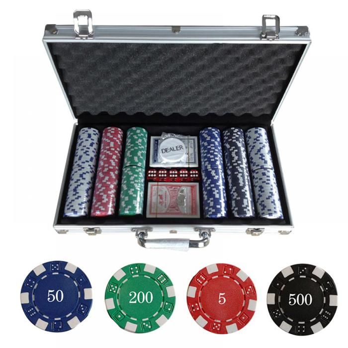 ProPoker 300 Jetons Professionnels – 11,5g, Boîtier Aluminium, 2 Jeux De Cartes, Bouton Dealer – Pour 6 Joueurs, 18+
